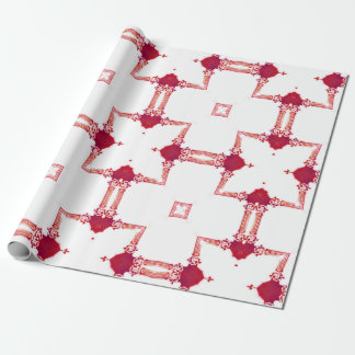 Chic Urban Magenta White Gold Designer Fretwork Cadeaupapier
