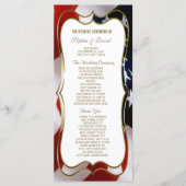 Chic USA flag Gold Mariage programme personnalisé (Devant)