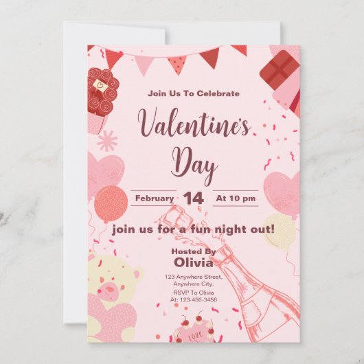Chic Valentine's Day Celebration Carte d'invitatio (Devant)