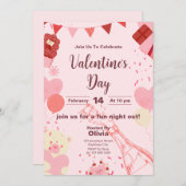 Chic Valentine's Day Celebration Carte d'invitatio (Devant / Derrière)