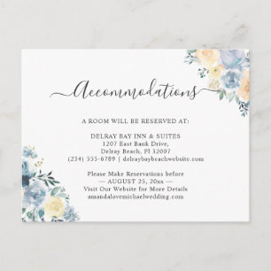 Chic Vanilla Blue Floral Accommodaties Kaart