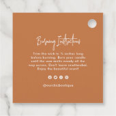 Chic Vanilla Brown Candle Hang Label met Logo (Achterkant)