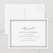 Chic Venster Huwelijk Uitstel Nieuwe Datum Aankondigingskaart (Voorkant / Achterkant)