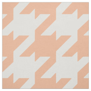 Chic vet pastel sinaasappel houndstooth patroon stof