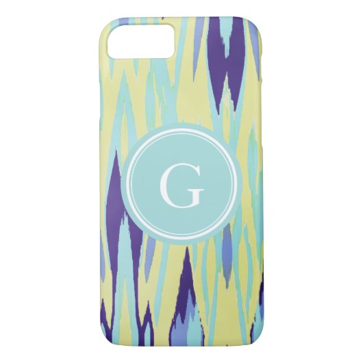 Chic vibrated yellow paars waterverf ikat-patroon Case-Mate iPhone case (Achterkant)
