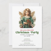 Chic Victorian Christmas angel party invitation (Devant)
