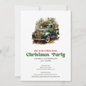 Chic Victorian Christmas Car Holiday Invitation (Devant)