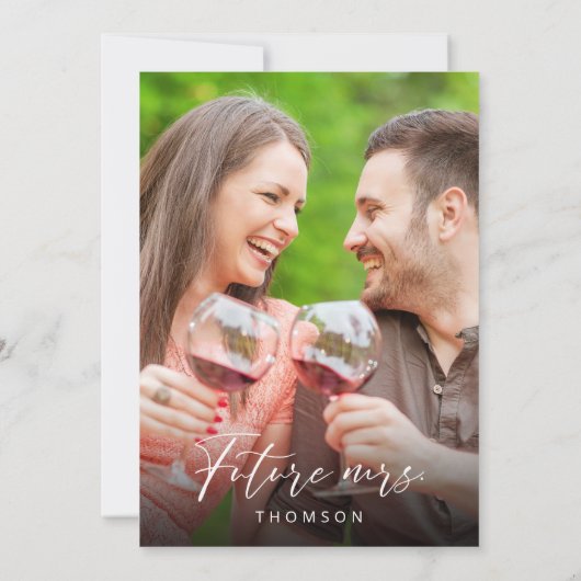 Chic Vino Before Vows Foto Bruidsfeest Wijnmakerij Kaart (Achterkant)