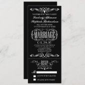 Chic Vintage Mariage Billetterie Invitation (Devant / Derrière)