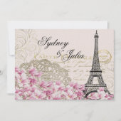 Chic, Vintage, Paris, Faire-part de mariage (Devant)