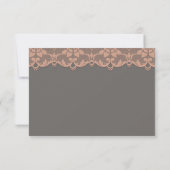 Chic Vintage Peach Grey Lace Wedding RSVP (Dos)