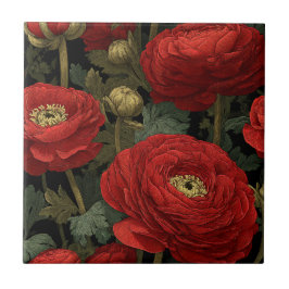 Chic Vintage Ranunculus Tiles For Artful Floors Tegeltje