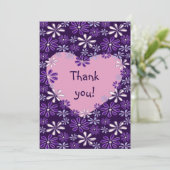 Chic Violet Blush Carte de remerciements coeur (Debout devant)
