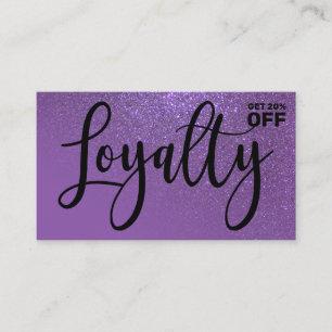 Chic Violet Paarse Glitter Gradient Typografie Klantenkaartje