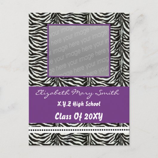 chic violet photo Graduation Invitation (Devant)