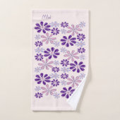 Chic violet rose Indigo Doodle Fleur Paraphe (Serviette à main)