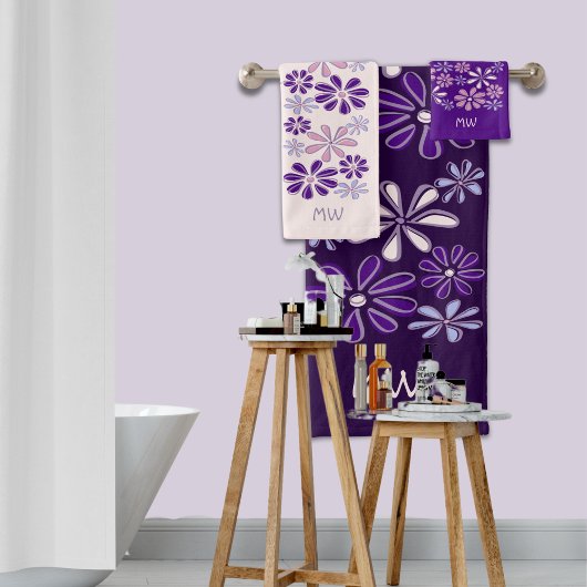 Chic violet rose Indigo Doodle Fleur Paraphe