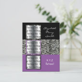 chic violet triple photo Graduation Invitation (Debout devant)