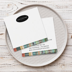 Chic Voeg Jouw Logo Oorbellen Displaykaart Toe Vierkante Visitekaartjes