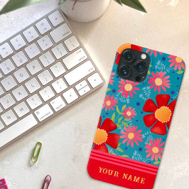 Chic voor haar rode bloemen patroon inspiratie iPhone 13 pro max hoesje