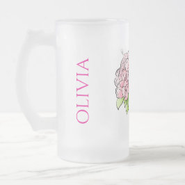 Chic Vorstglas Bloem Beer Stein - Aangepaste Bruid Matglas Bierpul