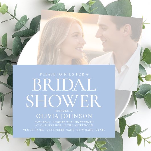 Chic Vrijgezellenfeest Fototypografie Bruiloftsbla Kaart