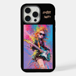 Chic Vrouw Guitar Player Anime iPhone hoesje iPhone 15 Pro Max Hoesje