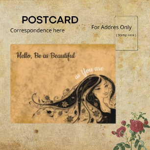 Chic Vrouw Sepia Eenvoudig Kapsel Briefkaart