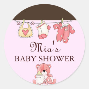 Chic Waskleine Baby Shower Sticker