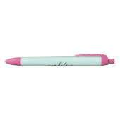 Chic Water Blue Kalligrafie naam Zwarte Inkt Pen (Bovenkant)