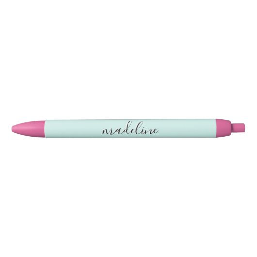 Chic Water Blue Kalligrafie naam Zwarte Inkt Pen (Voorkant)