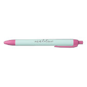 Chic Water Blue Kalligrafie naam Zwarte Inkt Pen (Bodem)