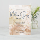 Chic Watercolor Fête des mères Brunch Invitation (Debout devant)
