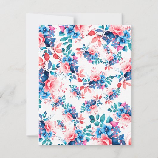 Chic Watercolor Floral 50e Anniversaire Programme (Dos)