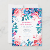 Chic Watercolor Floral 70e anniversaire Programme (Devant)
