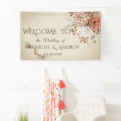 Chic Watercolor Herfst Bloemen Spandoek (Insitu)