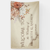 Chic Watercolor Herfst Bloemen Spandoek (Verticaal)