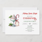 Chic Watercolor Holiday Cocktails Party Invitation (Devant)
