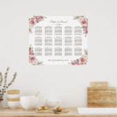 Chic Watercolor Perzik Roze Pioenrozen Zitplaatska Poster (Keuken)