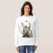 Chic Waterverf Bird Greenery Floral Easter Bunny Trui (Voorkant volledig)