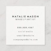 Chic Waterverf blauw met Monogram Vierkante Visitekaartje (Achterkant)