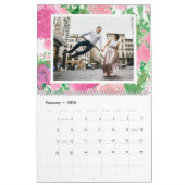 Chic Waterverf Bloemen Bewerkbaar Jaar Foto Kalender (Feb 2026)