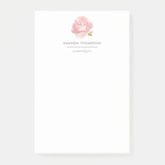 Chic Waterverf Blush Pink Rose Post-it® Notes (Voorkant)