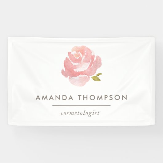 Chic Waterverf Blush Pink Rose Spandoek (Horizontaal)