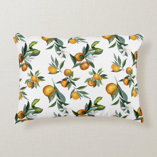 Chic Waterverf Citrus Print Accent Kussen (Voorkant)