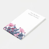 Chic Waterverf Dusty Blue en Pink Floral Post-it® Notes (Schuin)