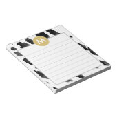 Chic Waterverf en Gold Monogram Notitieblok (Schuin)