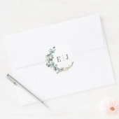 Chic Waterverf Eucalyptus Wedding Envelope Seals Ronde Sticker (Envelop)