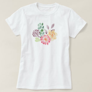 Chic Waterverf Floral Arrangement T-shirt