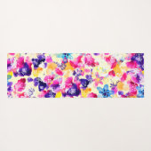 Chic Waterverf Floral Monogram Yogamat (Achterkant (horizontaal))